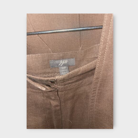 J. Jill two piece suit Sz 10P-MP Brown  pants and jacket EUC - Picture 2 of 3